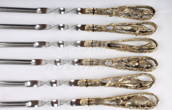 Набор шампуров с декоративным литьем "Рыбалка" (6 шт)